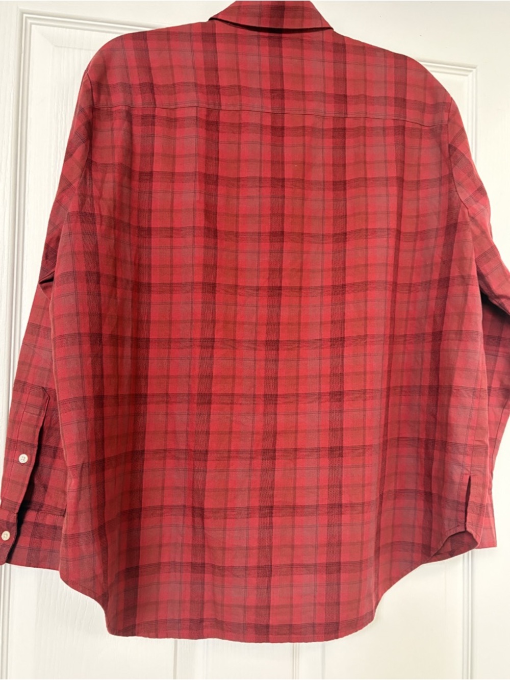 MINT Madewell Plaid Oversized Ex-Boyfriend Shirt - Red - Sz L - Picture 11 of 13